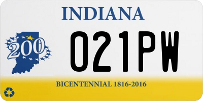 IN license plate 021PW