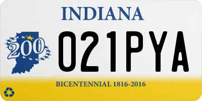 IN license plate 021PYA