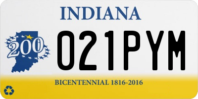 IN license plate 021PYM