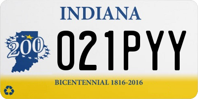 IN license plate 021PYY