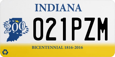IN license plate 021PZM