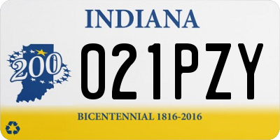 IN license plate 021PZY