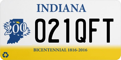IN license plate 021QFT