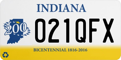 IN license plate 021QFX