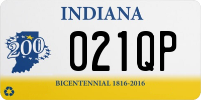 IN license plate 021QP