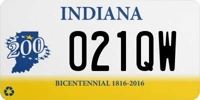 IN license plate 021QW