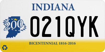 IN license plate 021QYK