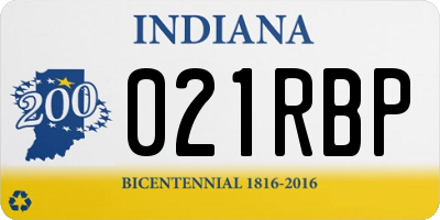 IN license plate 021RBP