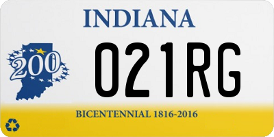 IN license plate 021RG