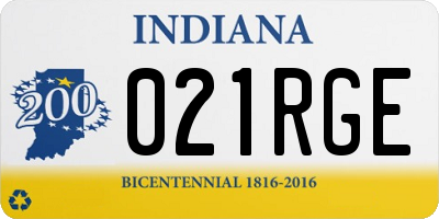 IN license plate 021RGE