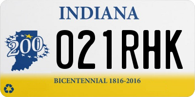 IN license plate 021RHK