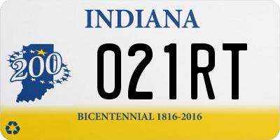 IN license plate 021RT