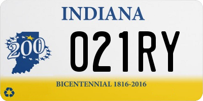 IN license plate 021RY