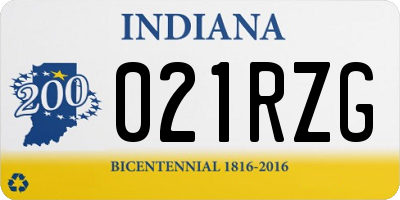 IN license plate 021RZG