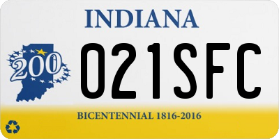 IN license plate 021SFC