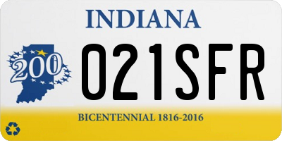IN license plate 021SFR