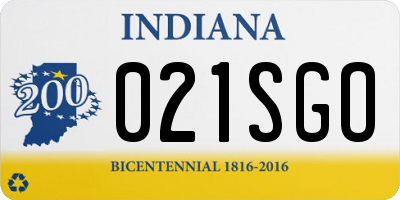 IN license plate 021SGO