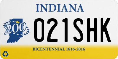 IN license plate 021SHK