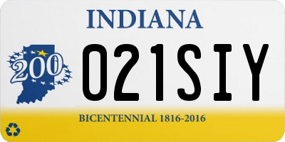 IN license plate 021SIY