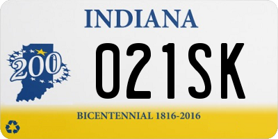 IN license plate 021SK