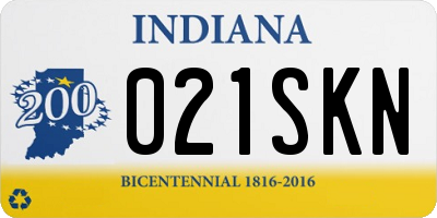 IN license plate 021SKN