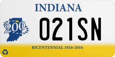 IN license plate 021SN