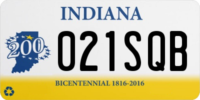 IN license plate 021SQB