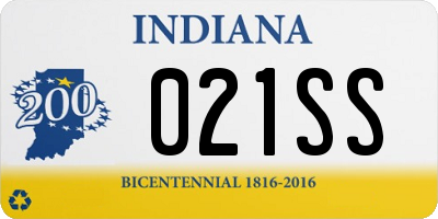 IN license plate 021SS