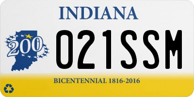 IN license plate 021SSM