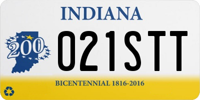 IN license plate 021STT