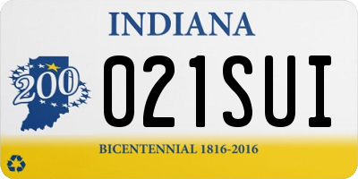 IN license plate 021SUI