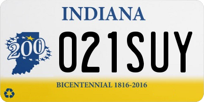 IN license plate 021SUY