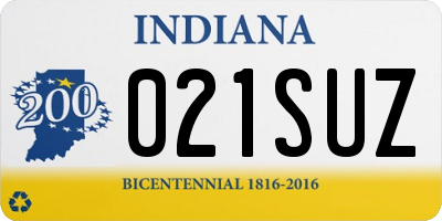 IN license plate 021SUZ