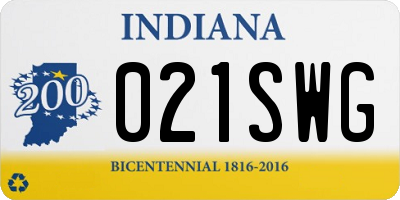IN license plate 021SWG