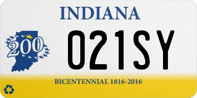 IN license plate 021SY