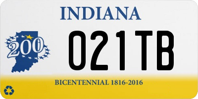 IN license plate 021TB
