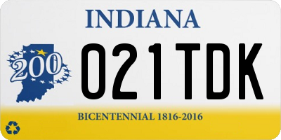 IN license plate 021TDK