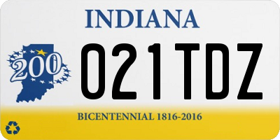 IN license plate 021TDZ