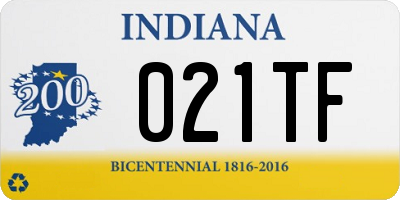 IN license plate 021TF