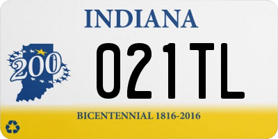 IN license plate 021TL