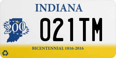 IN license plate 021TM
