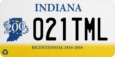 IN license plate 021TML