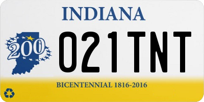 IN license plate 021TNT