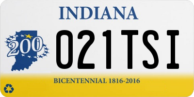 IN license plate 021TSI