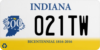 IN license plate 021TW