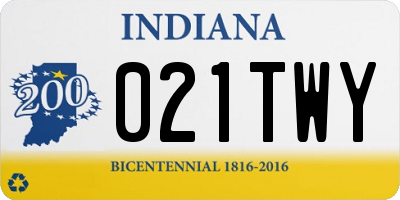 IN license plate 021TWY