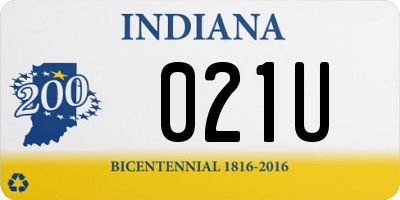 IN license plate 021U