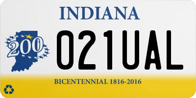 IN license plate 021UAL