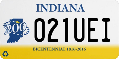 IN license plate 021UEI