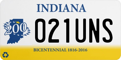 IN license plate 021UNS